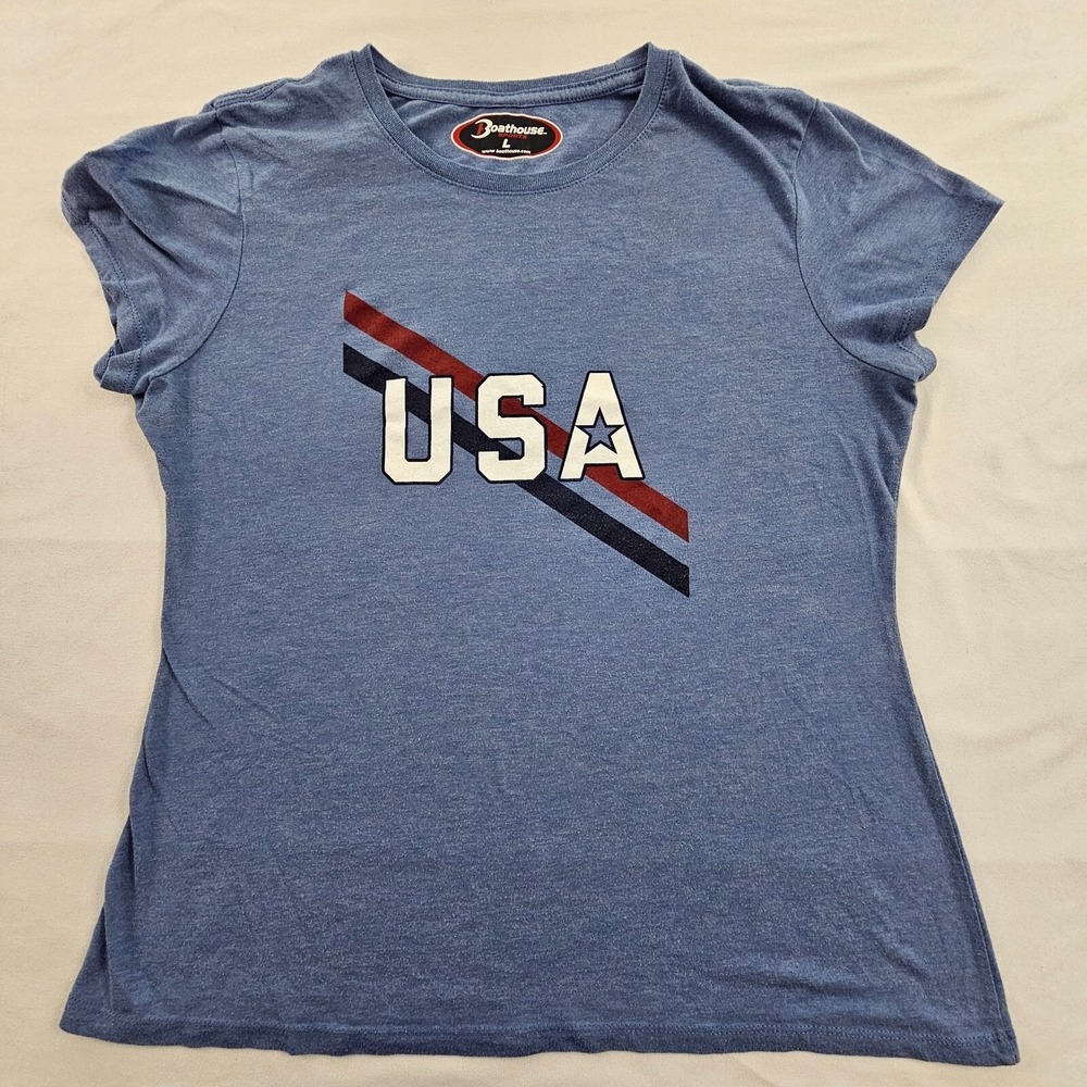 Boathouse Sports USA Blue Short Sleeve T-Shirt Women's L‎